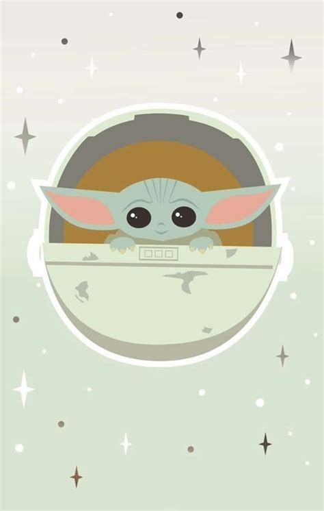 Download Aesthetic Baby Yoda Cartoon Wallpaper | Wallpapers.com