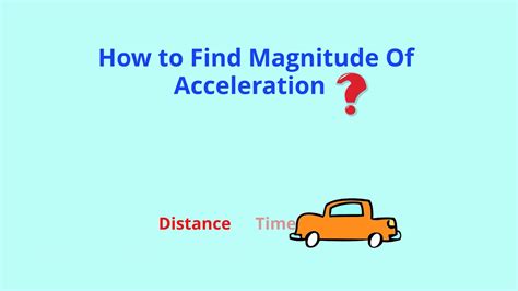 Find Magnitude Of Acceleration:from Different Entities ie. Velocity,Distance,Time,mass,force ...