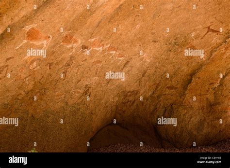 White Lady Rock Art, Brandberg, Damaraland, Kaokoveld. Namibia Stock ...