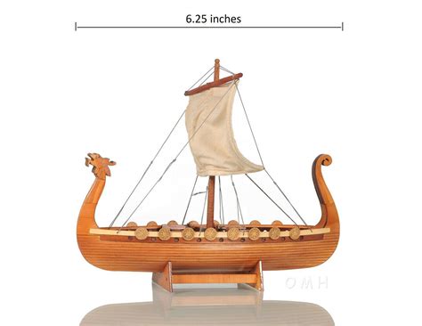 Drakkar Dragon Viking Sailboat Reproduction Wood Model Ship Assembled