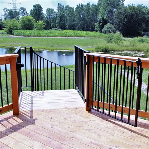 Pool Safety Gate at Deck and Spiral Stair - Great Lakes Metal Fabrication