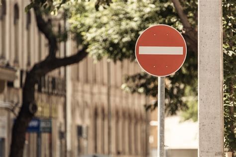 Premium Photo | No entry sign road traffic warning on the street