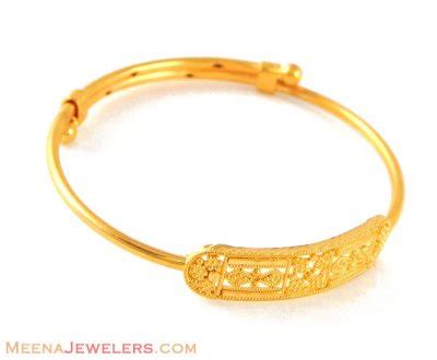 Gold Bangles(22k gold) - BjBa4837 - 22K Gold Baby Bangles with filigree style in Indian style ...