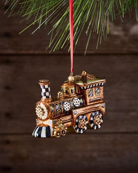 MacKenzie-Childs Steampunk Train Glass Ornament | Steampunk christmas ...