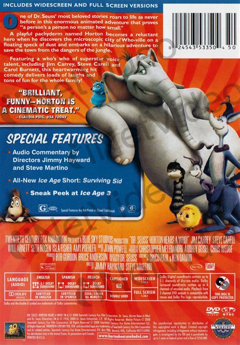 Dr. Seuss' Horton Hears a Who! on DVD Movie