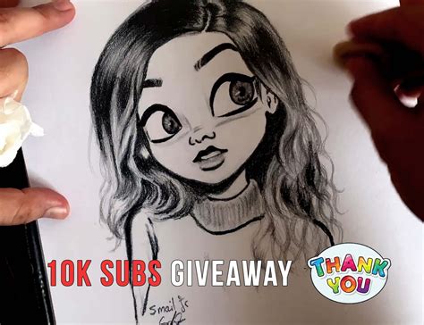 10k Subscribers giveaway & Cute Cartoon Drawing - Smail Jr