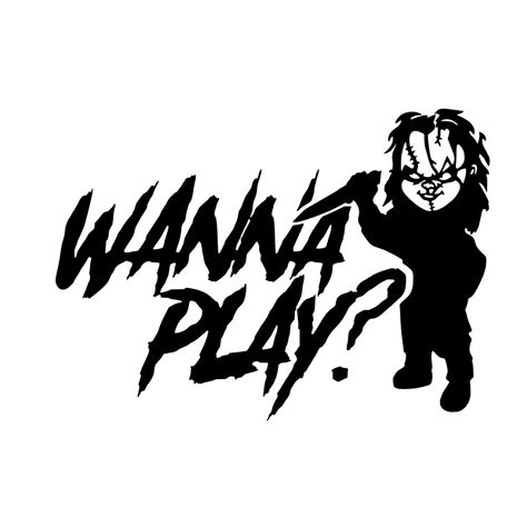 FREE SHIPPING Chucky Child's Play Wanna Play Vinyl Decal for Window ...