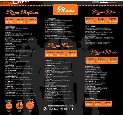 Menu at Mafia Da Pizza pizzeria, Florianópolis