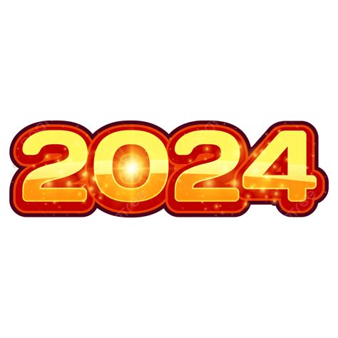 3d 2024 New Year Golden Font Transparent, 2024 3d Golden Number, 2024 ...