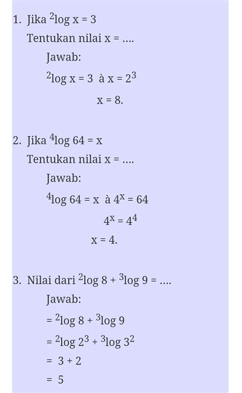 Detail Contoh Soal Logaritma Mudah Dan Penyelesaiannya Koleksi Nomer 13