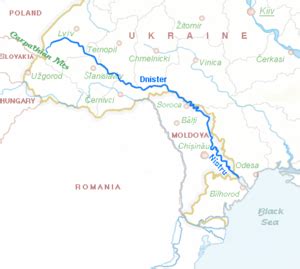 Dniester River Map Europe