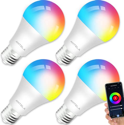 ANTELA Smart Bulb Alexa E27 WiFi Light Bulbs, 10W 1000LM LED Screw Bulb ...