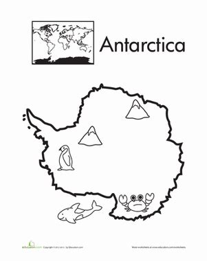 Color the Continents: Antarctica | Worksheet | Education.com ...