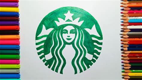 HOW TO DRAW THE STARBUCKS 😍 LOGO DRAWING 💯" CAFES LOGO SERIES #1 - YouTube