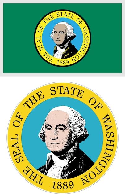 Premium Vector | Washington us state flag and coat of arm design