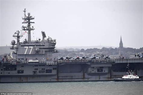 Trump's USS George HW Bush docks in UK | Daily Mail Online