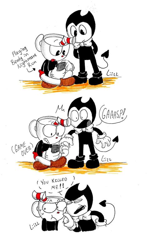 'Sup | Bendy and the ink machine, Cartoon crossovers, Cuphead and mugman