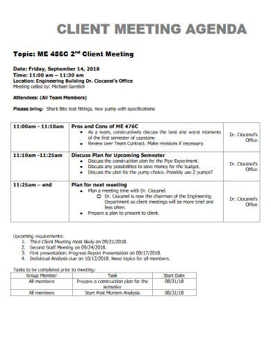 Client Meeting Agenda - 10+ Examples, Format, Pdf