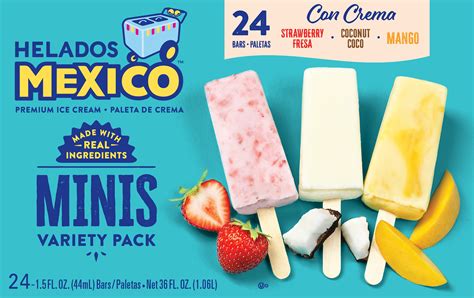 Shop Helados Mexico Mini Premium Ice Cream Bars, Variety Pack, Gluten ...