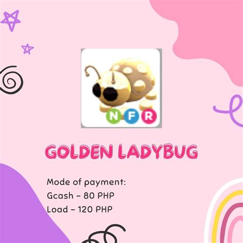 ADOPT ME NFR GOLDEN LADYBUG (NEON FLY RIDE) on Carousell