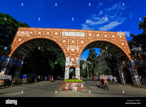 'Mukti O Ganatantra' archway built at one entrance of the Dhaka ...