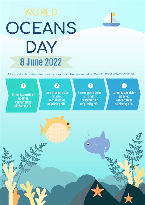 World Ocean Day Poster With Details | Poster Template