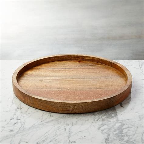 Wood Round Serving Tray + Reviews | Crate and Barrel