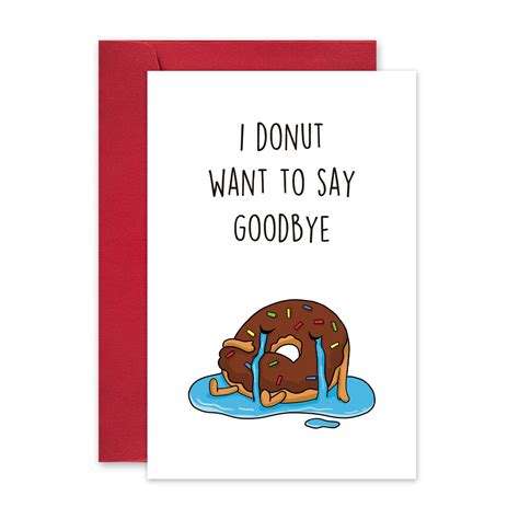 Buy Funny Coworker Leaving Card, Cute Donut Goodbye Card for Friends, Adorable Going Away ...