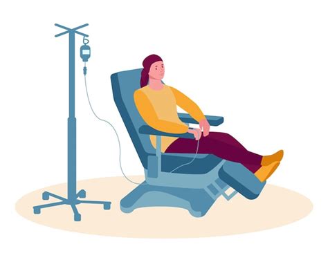 Premium Vector | Oncology patient having a chemotherapy. Woman with ...