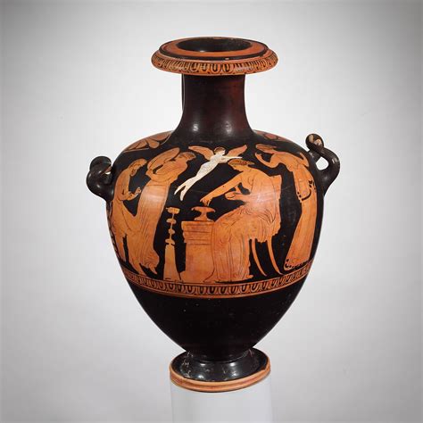 Terracotta hydria: kalpis (water jar) | Greek, Attic | Late Classical ...