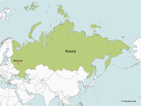 Map of Russia (Moscovia) with Neighbouring Countries | Free Vector Maps