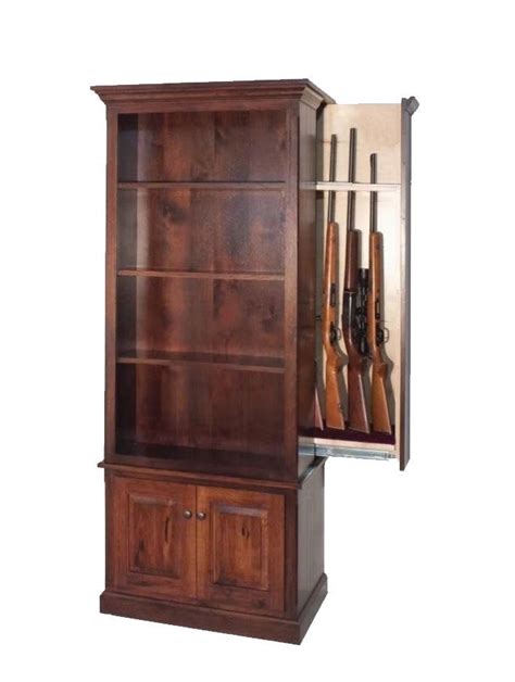 Winchester Bookcase with Hidden Gun Storage From Dutchcrafters Amish