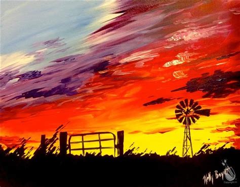 How to Paint Country Sunset | Sunset canvas painting, Sunset painting ...