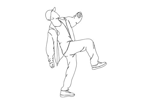 Premium Vector | Hip hop dancer single-line art drawing continues line ...