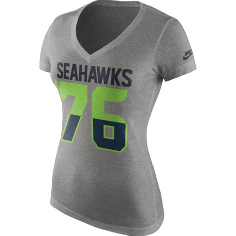 Women's Nike Gray Seattle Seahawks New Number Tri-Blend T-Shirt ...