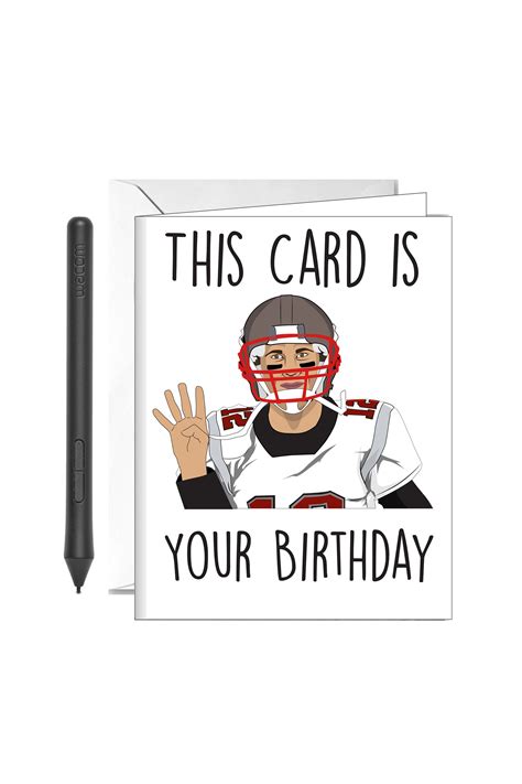 Tom Brady Birthday Card, Funny Football Birthday Card (bradf) Tom Brady ...