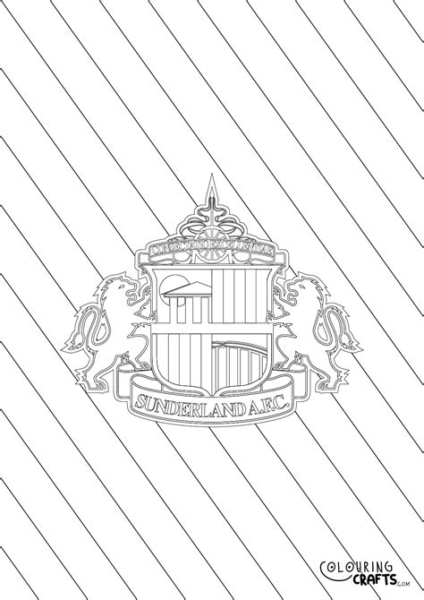 Striped Sunderland AFC Badge Printable Colouring Page - Colouring Crafts