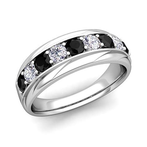 Mens Black and White Diamond Wedding Band - Wedding and Bridal Inspiration