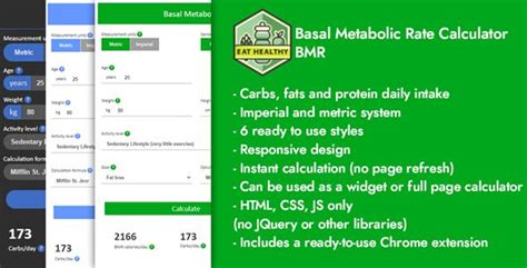 Fitness Macronutrients Calculator (BMR) Site Widget - code.market