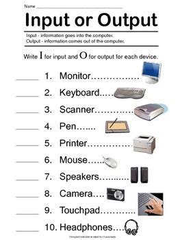 Input - Output Computer Devices helps young students understand the function of computer ...