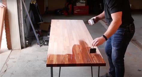 How to Build a Modern DIY Desk with Butcher Block - Hardwood Reflections