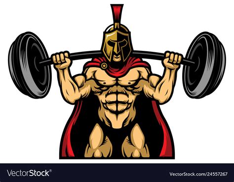 Strong powerlifting bodybuilding spartan athlete Vector Image