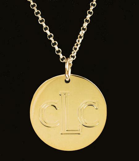 Engraved Gold Disc Necklace - Be Monogrammed