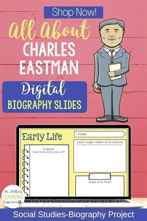 All About Charles Eastman Digital Biography Slides | Google Classroom™ | Biography project ...