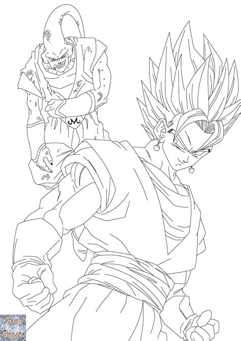 Super Vegito vs super Buu Lineart by kingvegito on DeviantArt