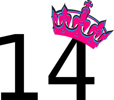 Pink Tilted Tiara And Number 14 Clip Art at Clker.com - vector clip art ...