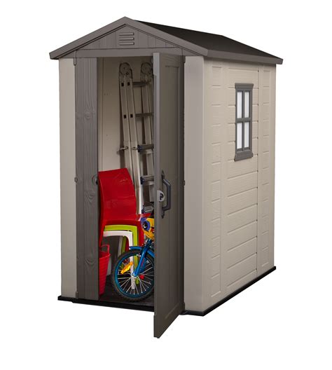 Keter 4x6 ft Resin Garden Patio Storage Shed, Durable & Weather ...