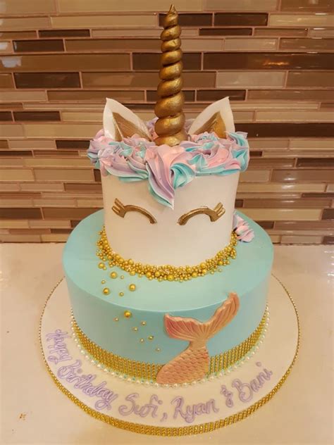 Unicorn Mermaid Tiered Cake - Rashmi's Bakery