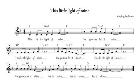 Free Printable Lyrics To This Little Light Of Mine