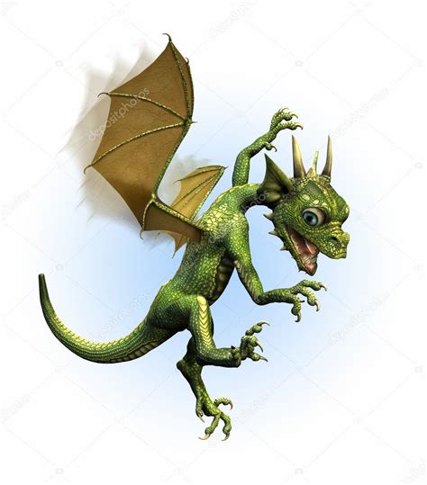 Baby Dragon Learning to Fly — Stock Photo © AlienCat #8295213